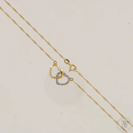 Timanttikaulakoru 11xn.0.005ct, pituus 45cm, 585,  Paino: 2,5 g