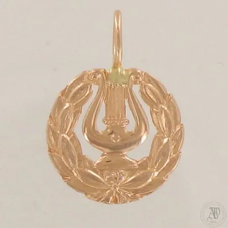Lyyra-riipus, korkeus 20mm, 585,  Paino: 0,9 g