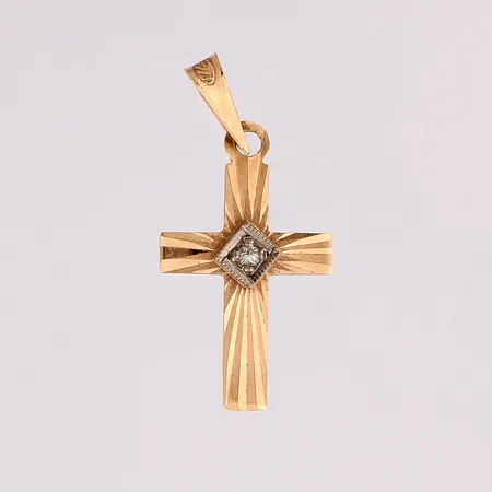 Timanttiristiriipus 1xn.0.01ct, korkeus 20mm, 585,  Paino: 0,4 g