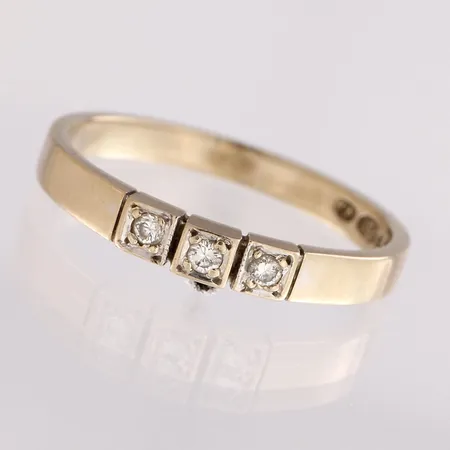 Timanttisormus 3xn.0.02ct, koko 17, 750 valkokulta, Paino: 2,3 g