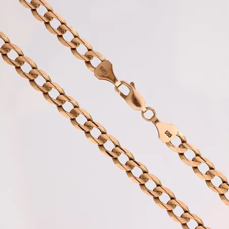 Panssarikaulaketju, pituus 59cm, leveys 5,6mm, 585,  Paino: 29,6 g