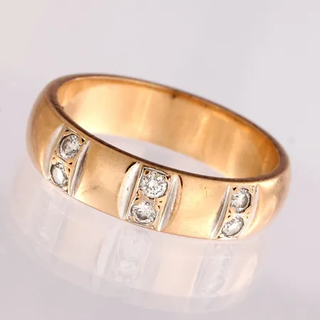 Timanttisormus 6xn.0.03ct, koko 17, 585,  Paino: 4,7 g