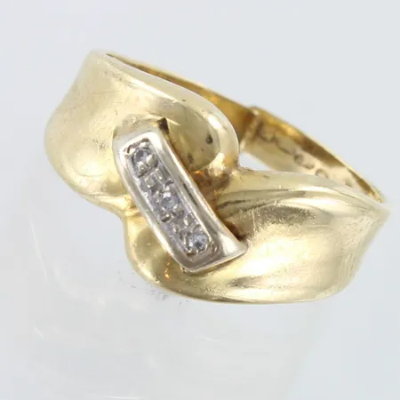 Viallinen timanttisormus 2xn.0.005ct, koko 16, 585,  Paino: 2,9 g