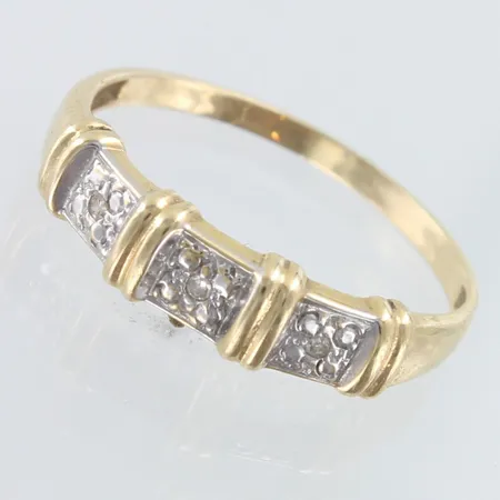 Timanttisormus 3xn.0.005ct, koko 17¾, 585,  Paino: 1,6 g