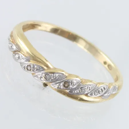Timanttisormus 3xn.0.005ct, koko 17¼, 585,  Paino: 1,9 g