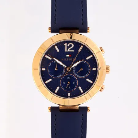 Teräsrannekello, Tommy Hilfiger, Chloe, quartz: paristo loppunut, rungon Ø 38mm, ref. TH92.3.34.2391, nahkaranneke