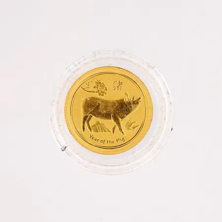 Kultaraha, 15 dollaria, Australia 2019, Elizabeth II 4th Portrait - Year of the Pig, 999,  Paino: 3,1 g