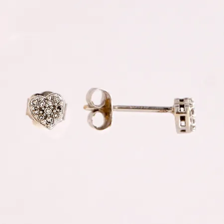 Timanttikorvakorut 20xn.0.003ct, korkeus 4mm, 585 valkokulta, Paino: 0,6 g