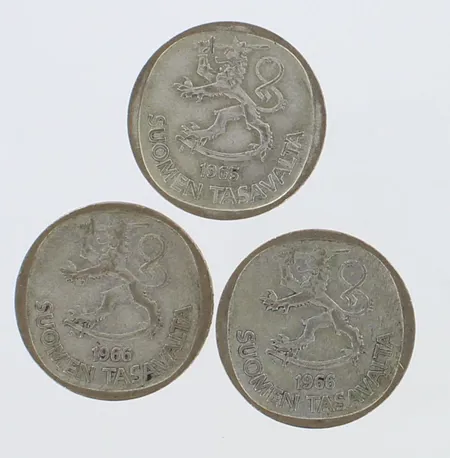 3 markkaa, vuodelta 1965-1966,