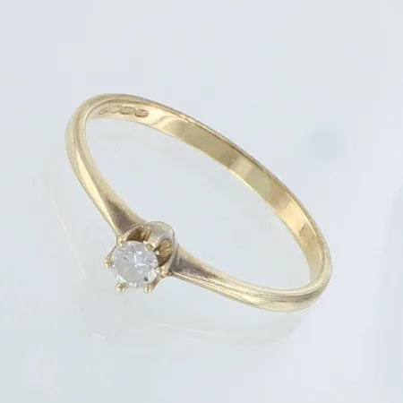 Timanttisormus 1xn.0.08ct, koko 18, 585,  Paino: 1,5 g