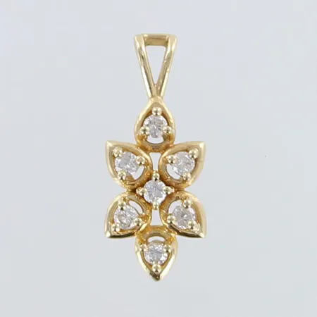 Timanttiriipus 7xn0.02ct, korkeus 20mm, 585,  Paino: 1,8 g
