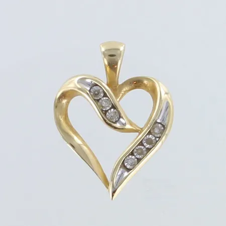 Timanttiriipus 7xn.0.005ct, korkeus 20mm, 585 kelta- ja valkokulta,  Paino: 1,6 g