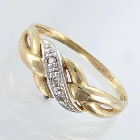 Timanttisormus 3xn.0.005ct, 16¾, 585,  Paino: 1,2 g