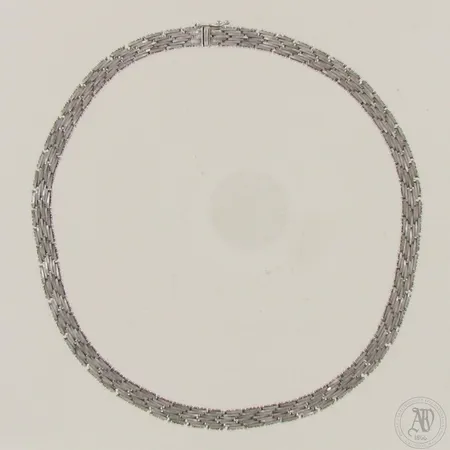 Kaulakoru, pituus 41cm, leveys 7mm, HGr, Hugo Grun, valmistettu 1976, Helsinki, 830,  Paino: 35,5 g