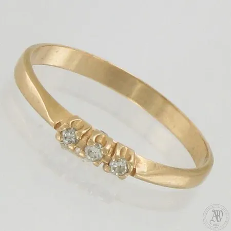 Timanttisormus 3xn.0.01ct, koko 17½, 585,  Paino: 1,3 g