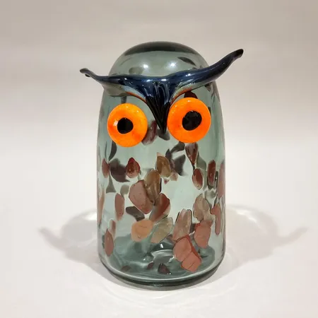 Lasilintu, Sarvipöllö, Iittala, design Oiva Toikka, signeeraus O.Toikka Iittala, korkeus 190mm Ei lähetetä