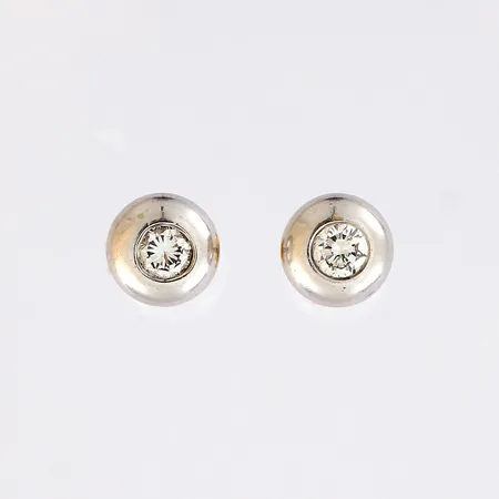 Timanttikorvakorut 2xn0.11ct, Ø 6mm, ei taustoja, 585 valkokulta,  Paino: 1,8 g