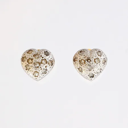 Timanttikorvakorut 22xn.0.01ct, korkeus 7mm, ei taustoja, 585 kelta- ja valkokulta,  Paino: 1,5 g