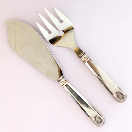 Kakkuhaarukka ja -veitsi, Musla, pituudet 190mm ja 220mm, 830br,  Paino: 164,7 g