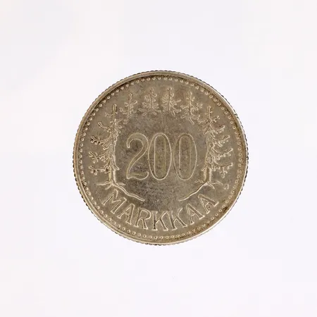 Hopearaha, 200 markkaa, Suomi, vuodelta 1958, 500, Paino: 8 g