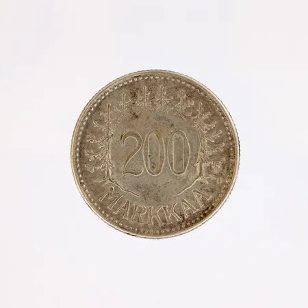 Hopearaha, 200 markkaa, Suomi, vuodelta 1957, 500, Paino: 8,4 g