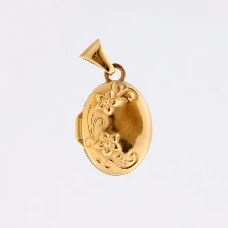 Medaljonki, kaiverrettu, korkeus 20mm,  Paino: 0,8 g