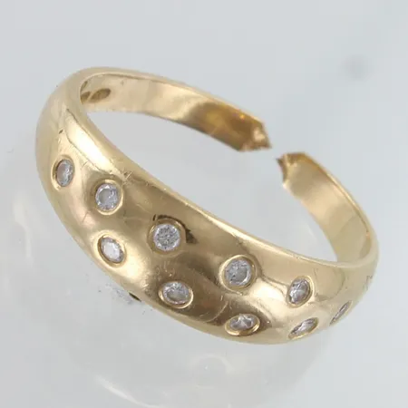 Viallinen timanttisormus 10xn.0.01ct, koko 16½, 750,  Paino: 3,2 g