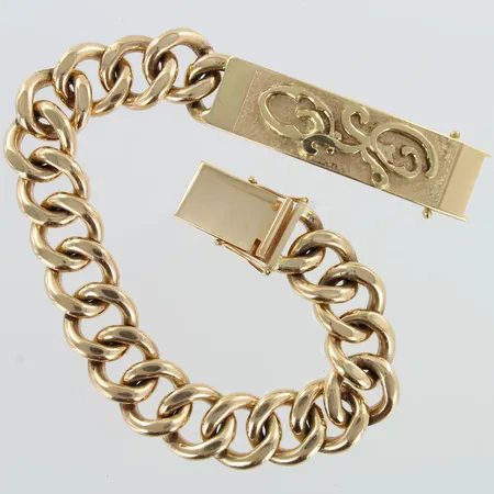 Laattaranneketju, pituus 210mm, leveys 12,4mm, 585,  Paino: 72,9 g