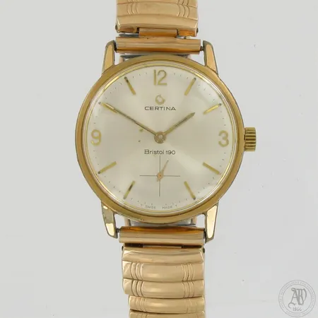 Teräsrannekello Certina Bristol 190, manuaali, rungon Ø 34mm, rannekkeen pituus 170mm, selviä käytön jälkiä