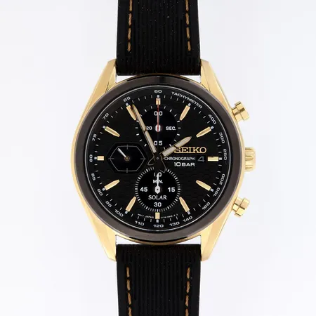Teräsrannekello, Seiko, Solar Macchina Sportiva, ref. SSC804P1, rungon Ø 41mm, solar quartz, silikoniranneke, laatikko ja ostokuitti 05/2022