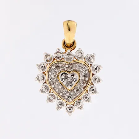 Timanttiriipus 21xn.0.005ct, korkeus 21mm, Kultajousi Oy, 585 kelta- ja valkokulta,  Paino: 2,6 g