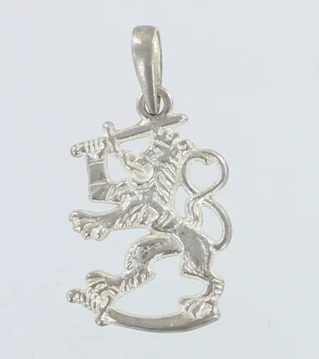 Suomi Leijona-riipus, korkeus 40mm, 830,  Paino: 4 g