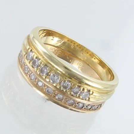 Timanttisormus 11xn.0.005ct ja 7xn.0.02ct, kaiverrettu, koko 16½, 585,  Paino: 4,8 g
