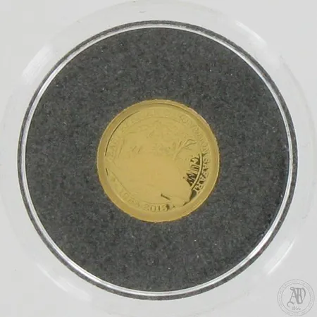 Kultaraha 5 Ghanan cediä, Kuningatar Elisabeth II, Safari-ralli 60 vuotta, proof, lyöntimäärä 2500, laatikko ja todistus, 999,  Paino: 0,5 g