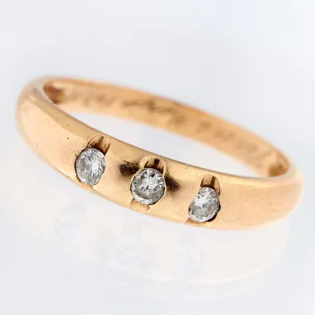 Timanttisormus 3xn.0.05ct, kaiverrettu 17¾, 585,  Paino: 2,5 g