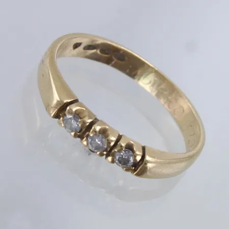 Timanttisormus 3xn.0.03ct, kaiverrettu, koko 16, 585,  Paino: 2,1 g