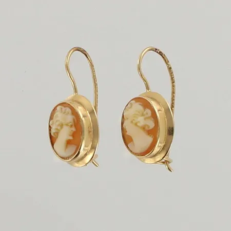 Camee- korvakorut, korkeus 20mm, 585br,  Paino: 2,1 g