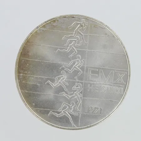 Juhlaraha, EMX Helsinki 1971, nimellisarvo 10mk, 500,  Paino: 23,9 g