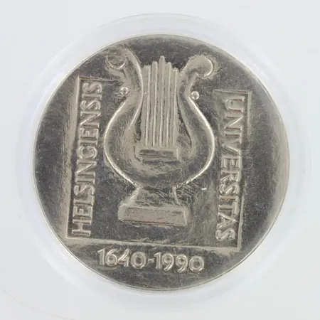 Juhlaraha, Helsingin yliopisto 1640-1990, nimellisarvo 100mk, 830,   Paino: 24,1 g