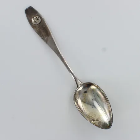Ruokalusikka, kaiverrettu, pituus 174mm, käytön jälkiä, 813h,  Paino: 30,6 g
