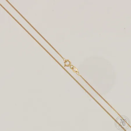 Panssarikaulaketju, pieniä käytön jälkiä, pituus 45,5cm ja leveys 1mm, 585,  Paino: 1,7 g