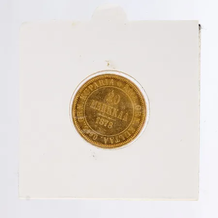 Kultaraha 20 markkaa, vuodelta 1878, 900,  Paino: 6,4 g