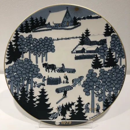 Seinälautanen Arabia Joululautanen 1979, design R. Uosikkinen, Ø 230mm