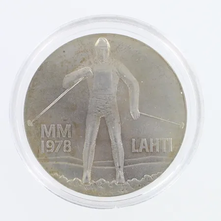 Juhlaraha, Lahti MM 1978, nimellisarvo 25mk, 500,  Paino: 26,2 g