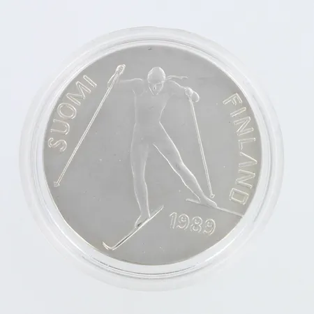 Juhlaraha, Lahti MM 1989, nimellisarvo 100mk, 830,  Paino: 24 g
