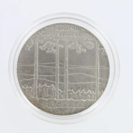 Juhlaraha, Urho Kekkonen 1975, nimellisarvo 10 mk, 500, Paino: 23,7 g