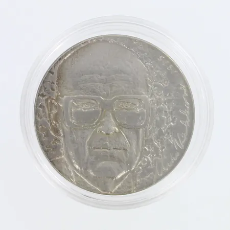 Juhlaraha, Urho Kekkonen 1975, nimellisarvo 10 mk, 500, Paino: 23,6 g