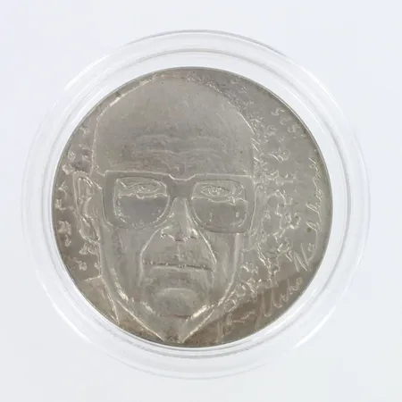 Juhlaraha, Urho Kekkonen 1975, nimellisarvo 10 mk, 500, Paino: 23,6 g