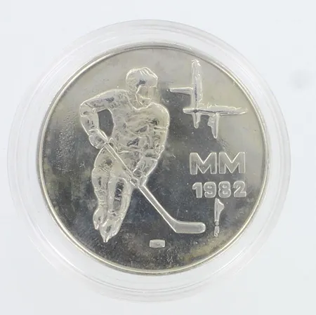 Juhlaraha Jääkiekon MM-1982, nimellisarvo 50mk, 500, Paino: 23 g