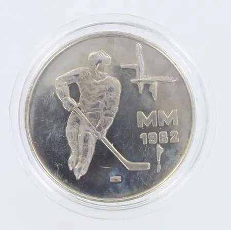 Juhlaraha Jääkiekon MM-1982, nimellisarvo 50mk, 500, Paino: 23,1 g